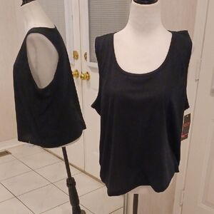 $4 Add-on New Black Sleeveless Ribbed Tank Top - Size XXL